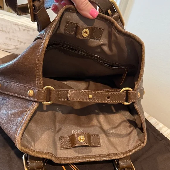 Tod's G-Bag Sacca Grande Brown Leather Tote Shoulder Bag with Dustbag - Picture 12 of 13